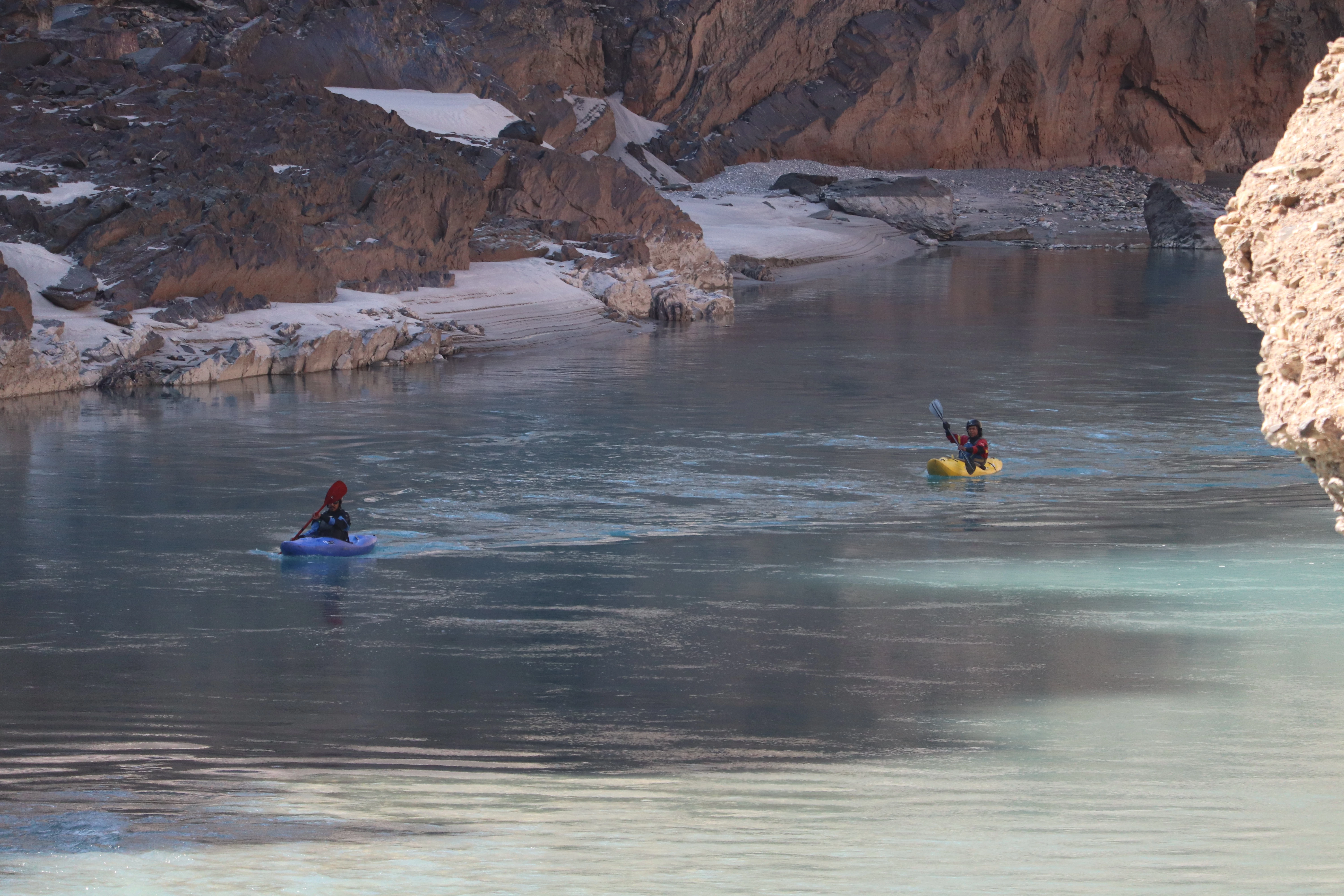 White water rafting action